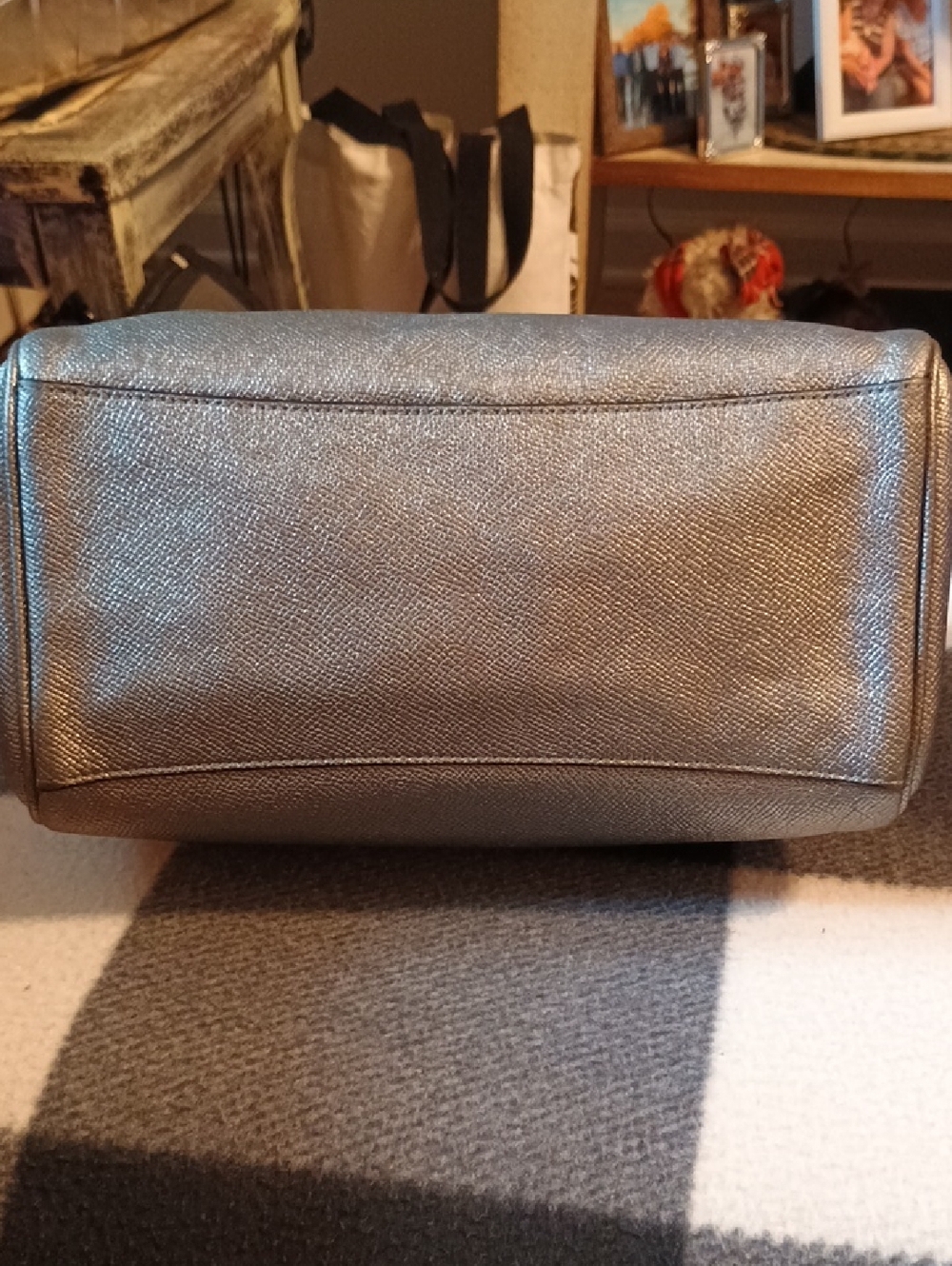 Coach Mini Bennett Metallic Silver Satchel Handbag - Picture 4 of 12